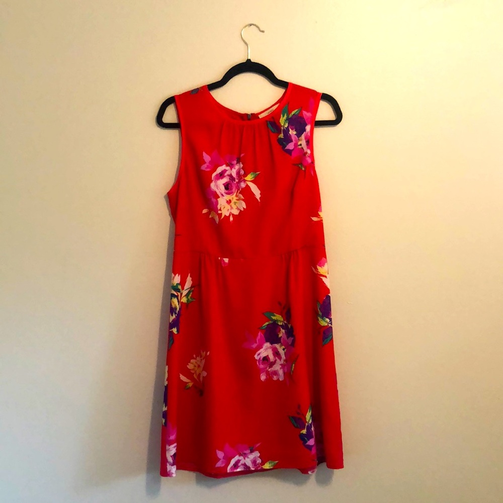 Lark & Ro Red Floral Dress